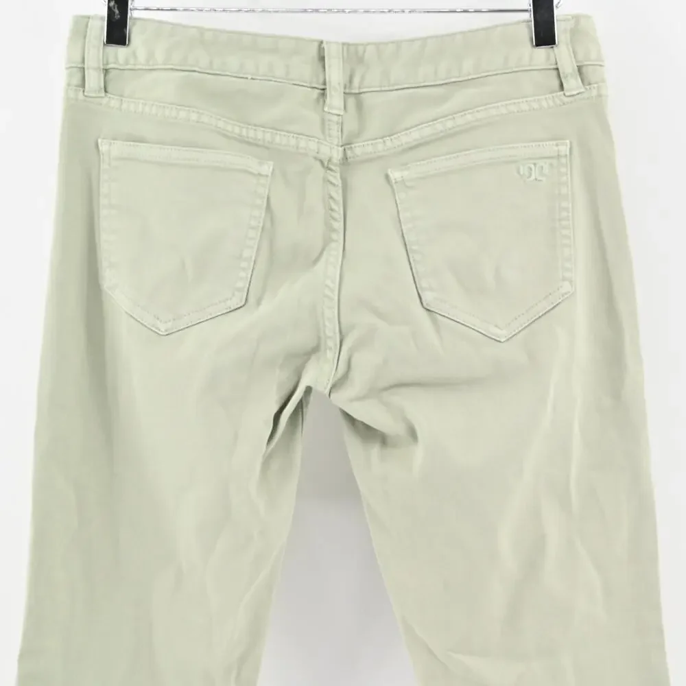 Tory‎ Burch Jeans Womens Size 28 Alexa Cropped Skinny Leg Green Mid Rise Denim